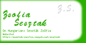 zsofia sesztak business card